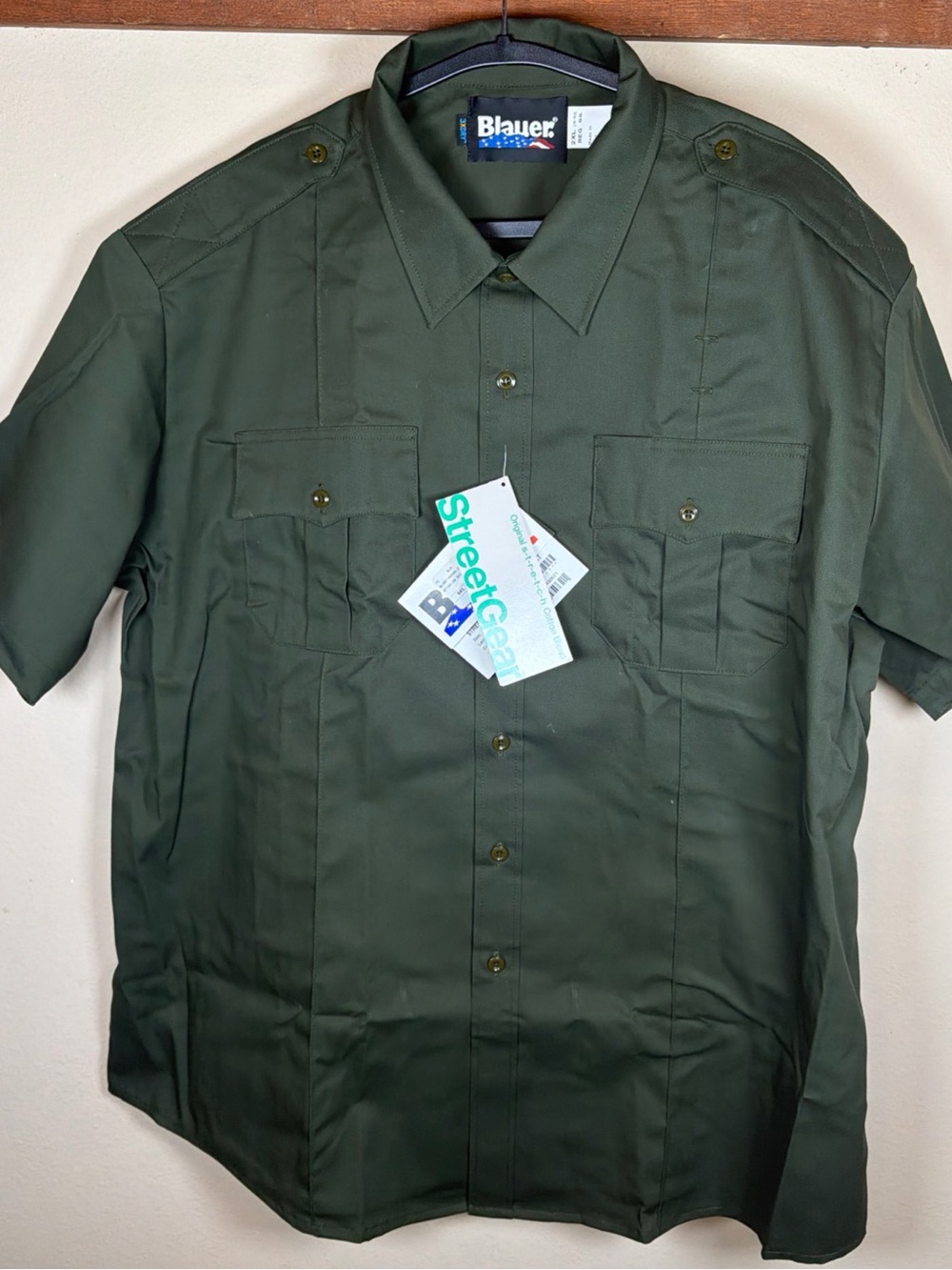 Blauer Men's Short Sleeve Utility Shirt - Olive Green Street Gear